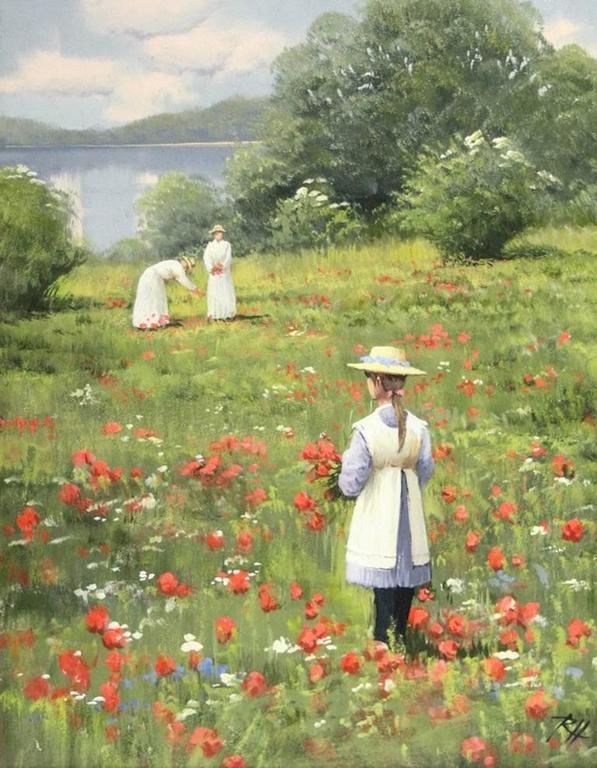597x768 Roald Hansen - Poppy Field Painting