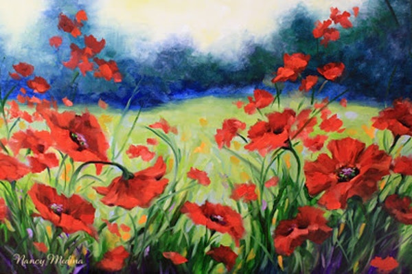 Poppy Field Painting at PaintingValley.com | Explore collection of ...