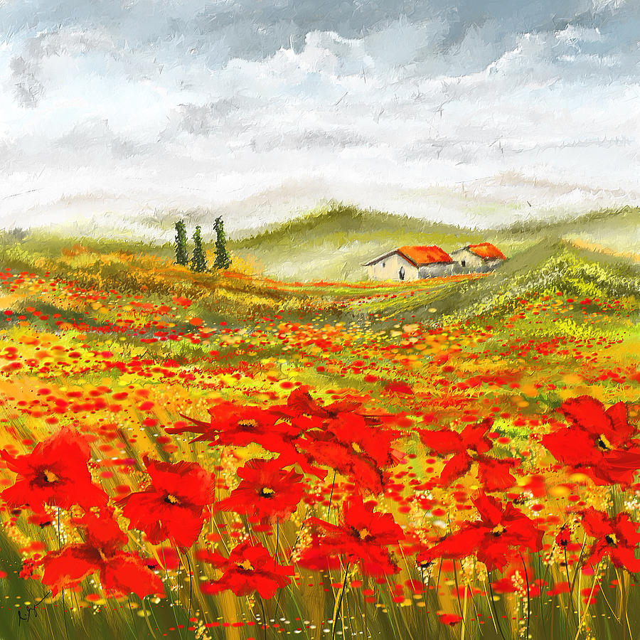 900x900 Field Of Dreams - Poppy Field Painting