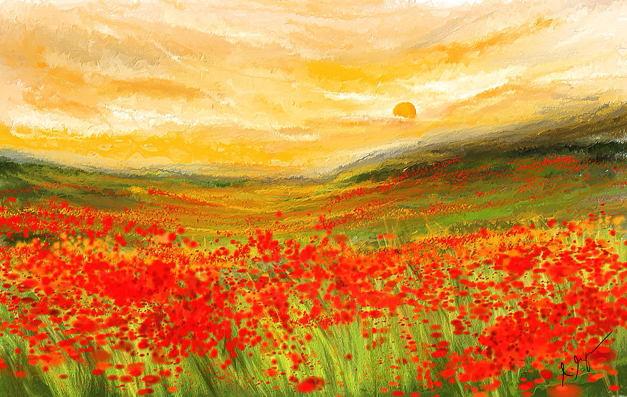 Poppy Field Painting at PaintingValley.com | Explore collection of ...