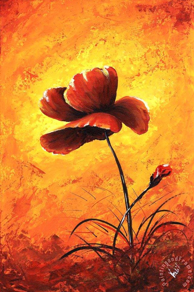 640x960 Edit Voros My Flowers - Poppy Flower Painting