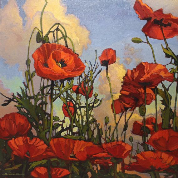 Poppy Oil Painting
