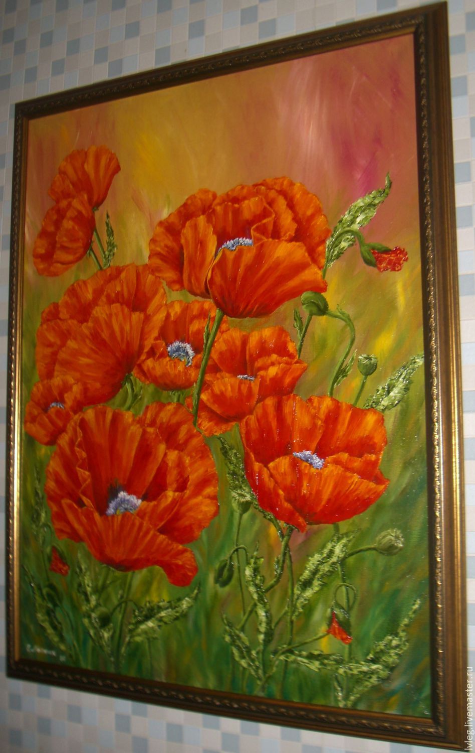 948x1500 Oil Painting Bright Poppies. Canvas Poppies Flowers Shop - Poppy Oil Painting