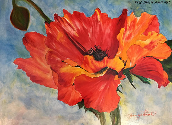 570x415 Poppy Oil Painting - Poppy Oil Painting