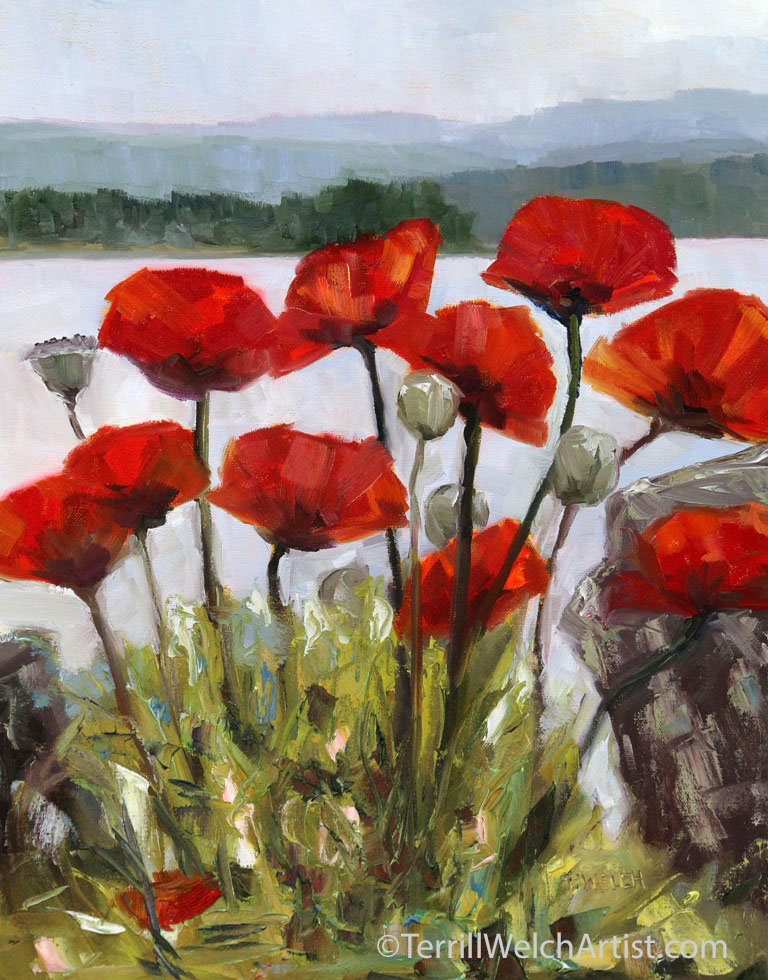 768x980 Red Poppy Serenity Oil Painting Creative Potager - Poppy Oil Painting