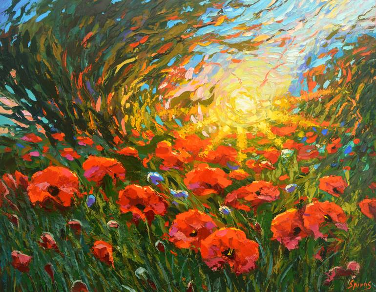 770x597 Saatchi Art Poppies - Poppy Oil Painting