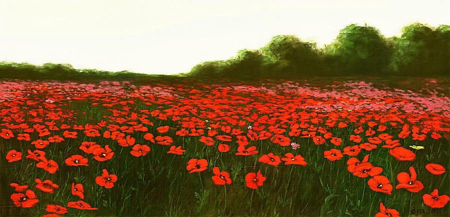 900x435 Fine Art Oil Painting Poppies Emerald Isle Painting By G Linsenmayer - Poppy Oil Painting