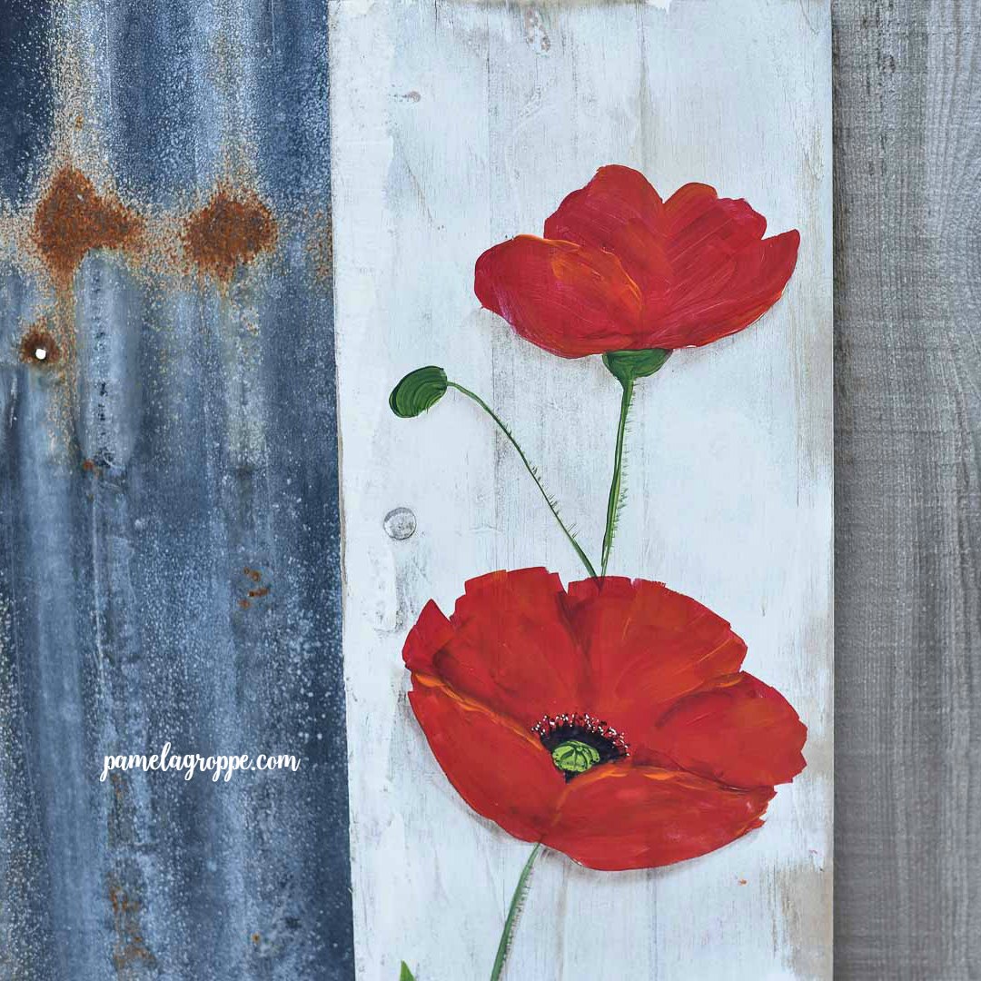 1080x1080 Large Red Poppy Pattern Pack - Poppy Painting