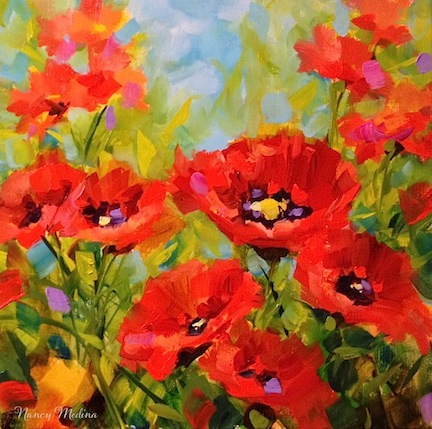 432x429 Nancy Medina Art Surrounded - Poppy Painting