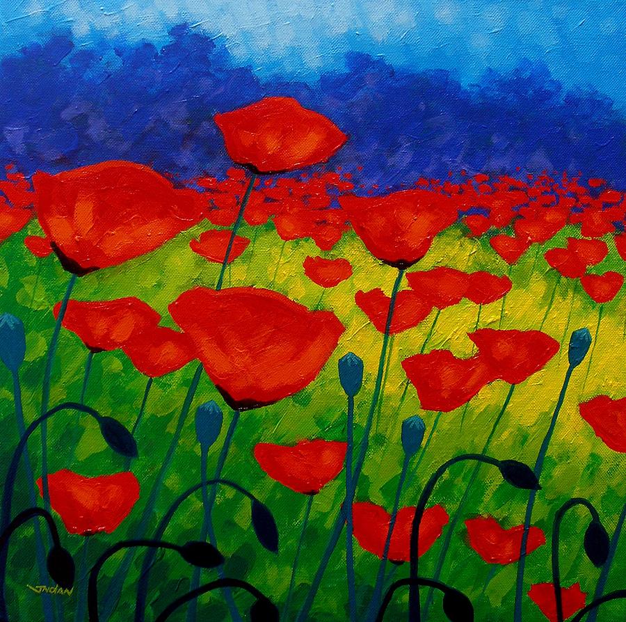 900x894 Poppy Corner Ii Painting By John Nolan - Poppy Painting