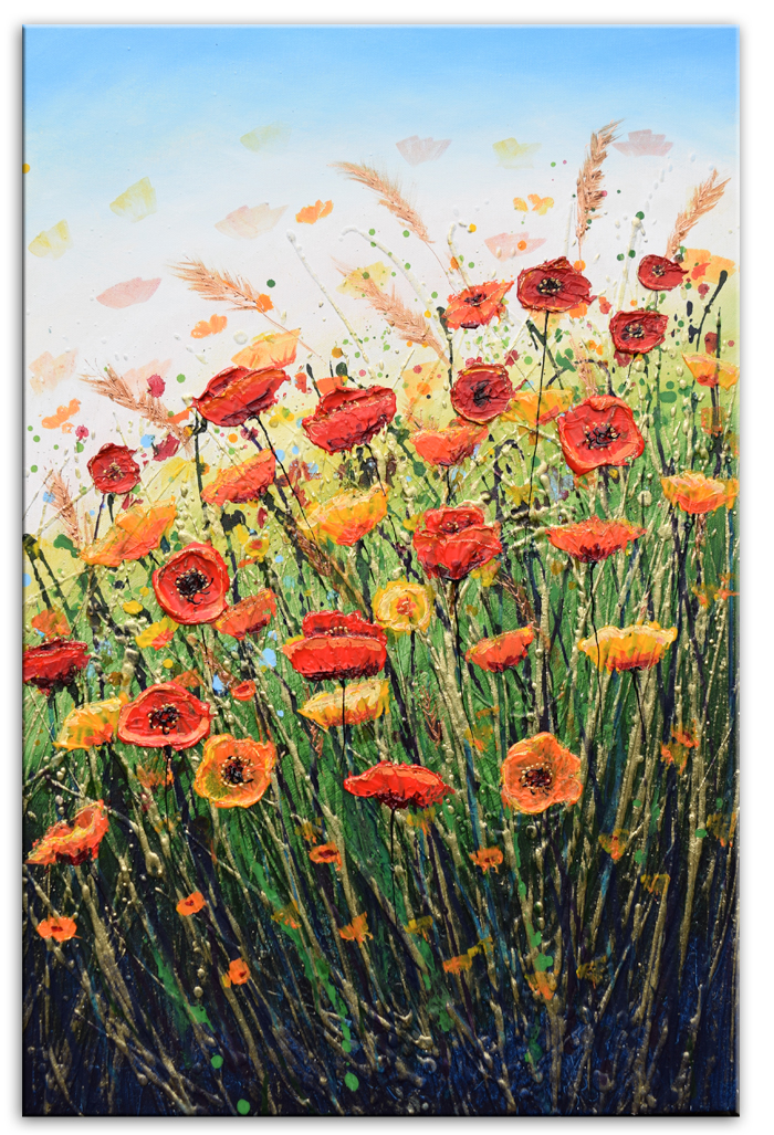 700x1027 Happy Welsh Poppies Original Painting By Amanda Dagg - Poppy Painting