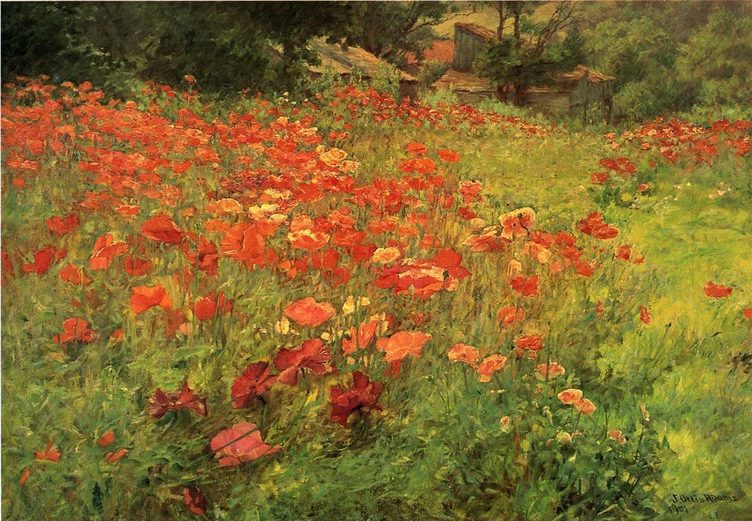 1081x750 John Ottis Adams In Poppyland Painting Framed Paintings For Sale - Poppy Painting