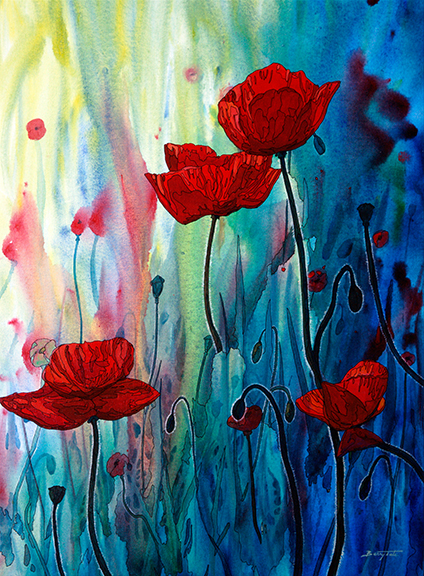424x576 Interpretive Style Page 1 - Poppy Painting Images