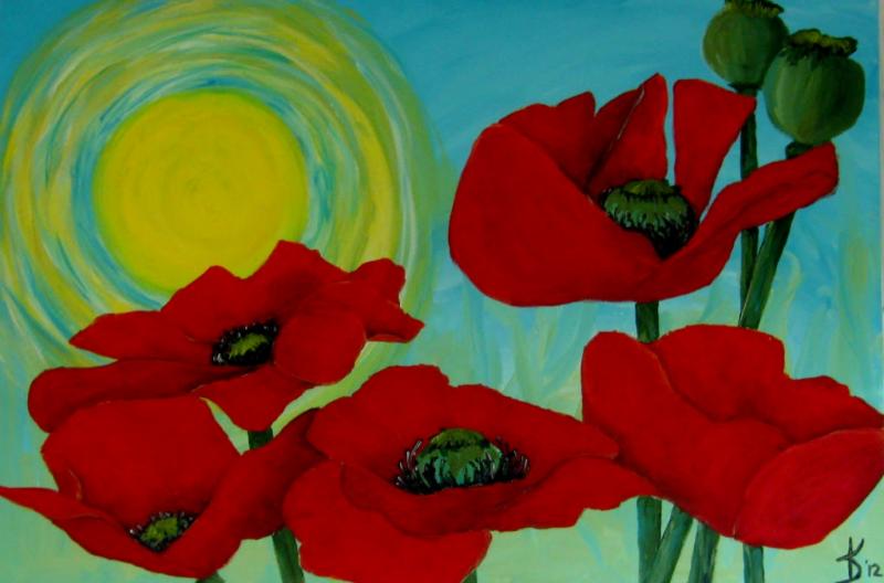 800x528 New To Acrylic Painting - Poppy Painting Images