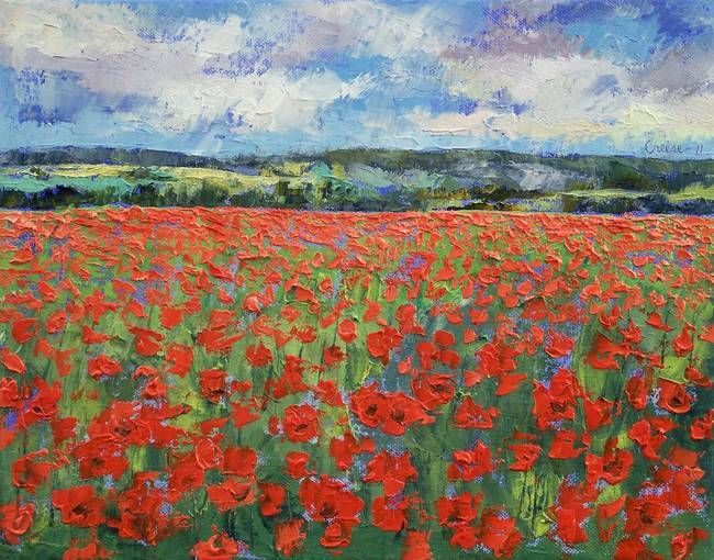 650x510 Poppy Painting By Michael Creese American Artists - Poppy Painting Images