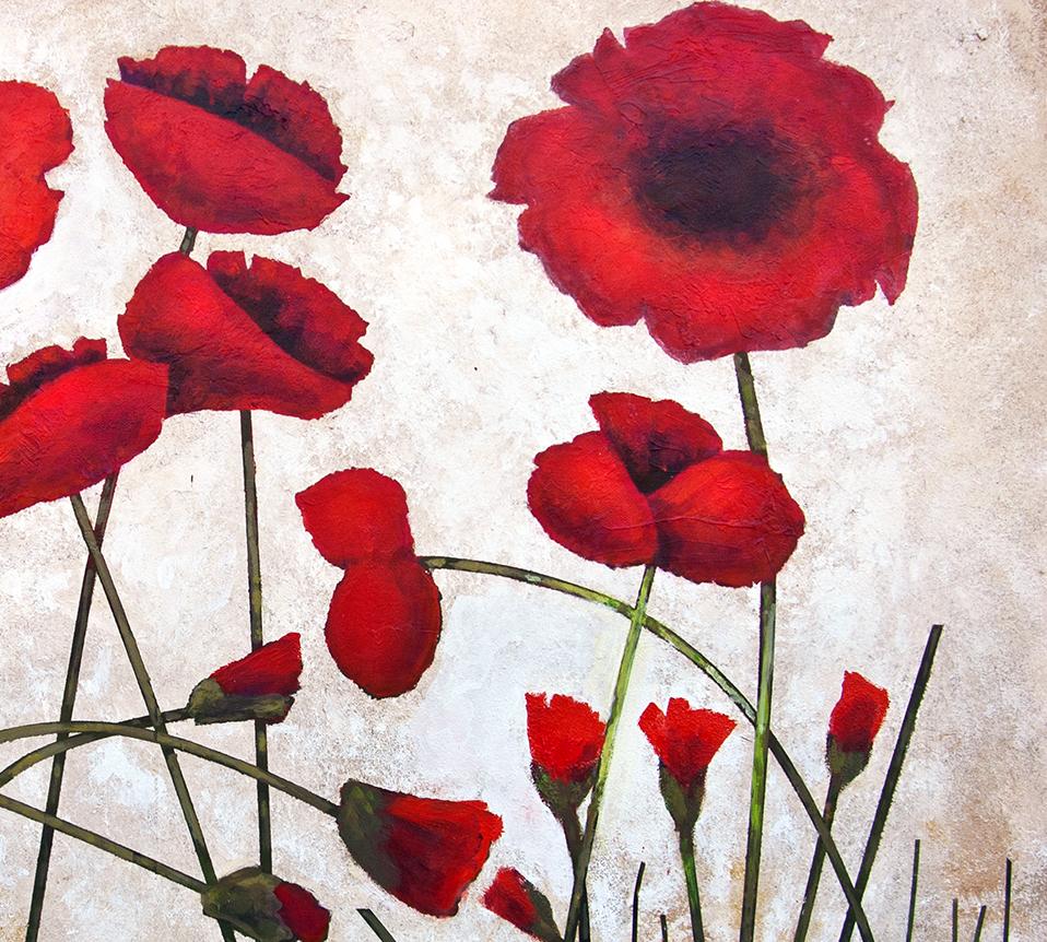 958x862 Red Poppy Painting Print On Canvas - Poppy Painting Images