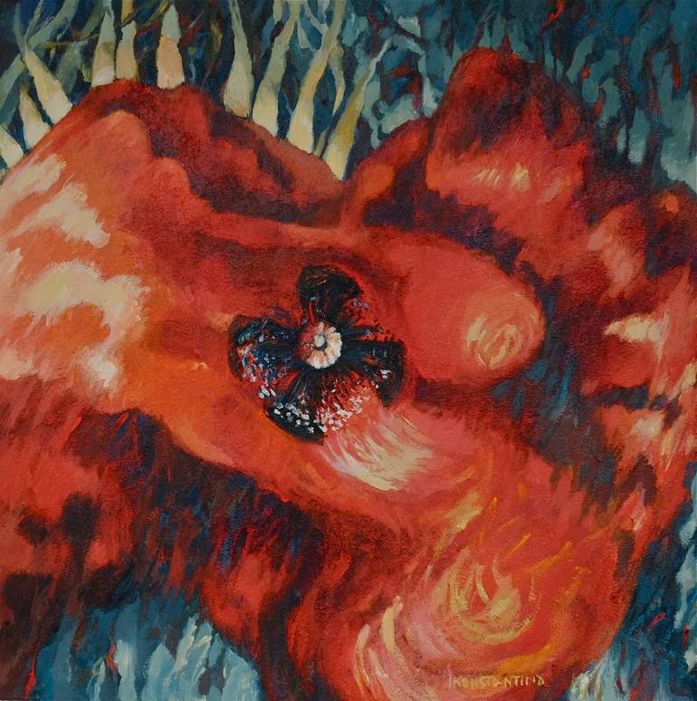 770x774 Saatchi Art A Poppy Painting By Ioanna Konstantinou - Poppy Painting Images