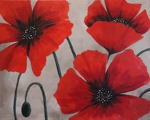 300x240 Sip And Paint Poppy Trio Bella Ceramica Studio - Poppy Painting Images
