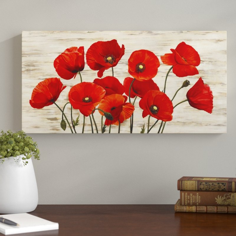 800x800 Andover Mills French Poppies' Painting Print On Wrapped Canvas - Poppy Painting Images