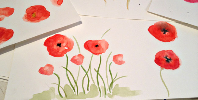 650x330 Learning How To Paint Watercolor Poppies, My Way - Poppy Painting Watercolor