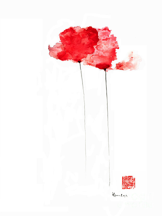 675x900 Poppies Flowers Orange Red Poppy Flower Watercolor Painting - Poppy Painting Watercolor