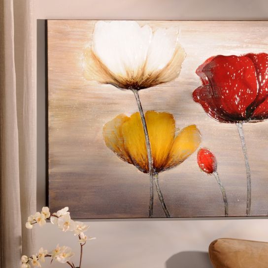 544x544 Poppy Profusion Canvas Painting Living Rooms, Room - Poppy Profusion Canvas Painting