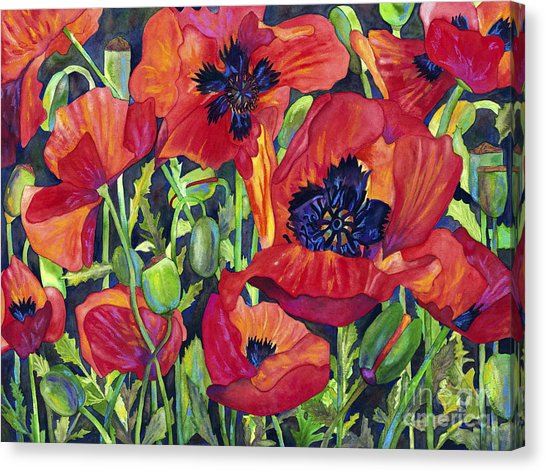 546x472 Poppy Profusion Painting By Barb Pearson - Poppy Profusion Canvas Painting
