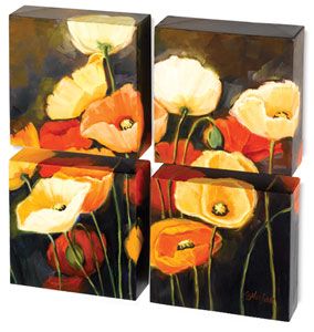 284x300 Poppy Profusion By Carol Nelson Art Cotton Canvas - Poppy Profusion Canvas Painting