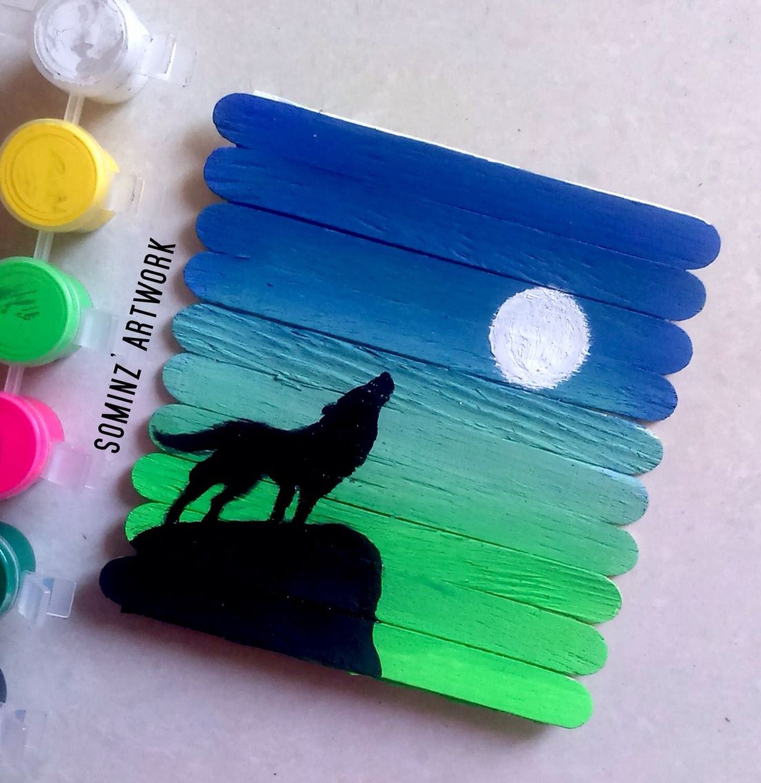 1104x1136 Painting On Icecream Sticks Sketching Icecream - Popsicle Painting