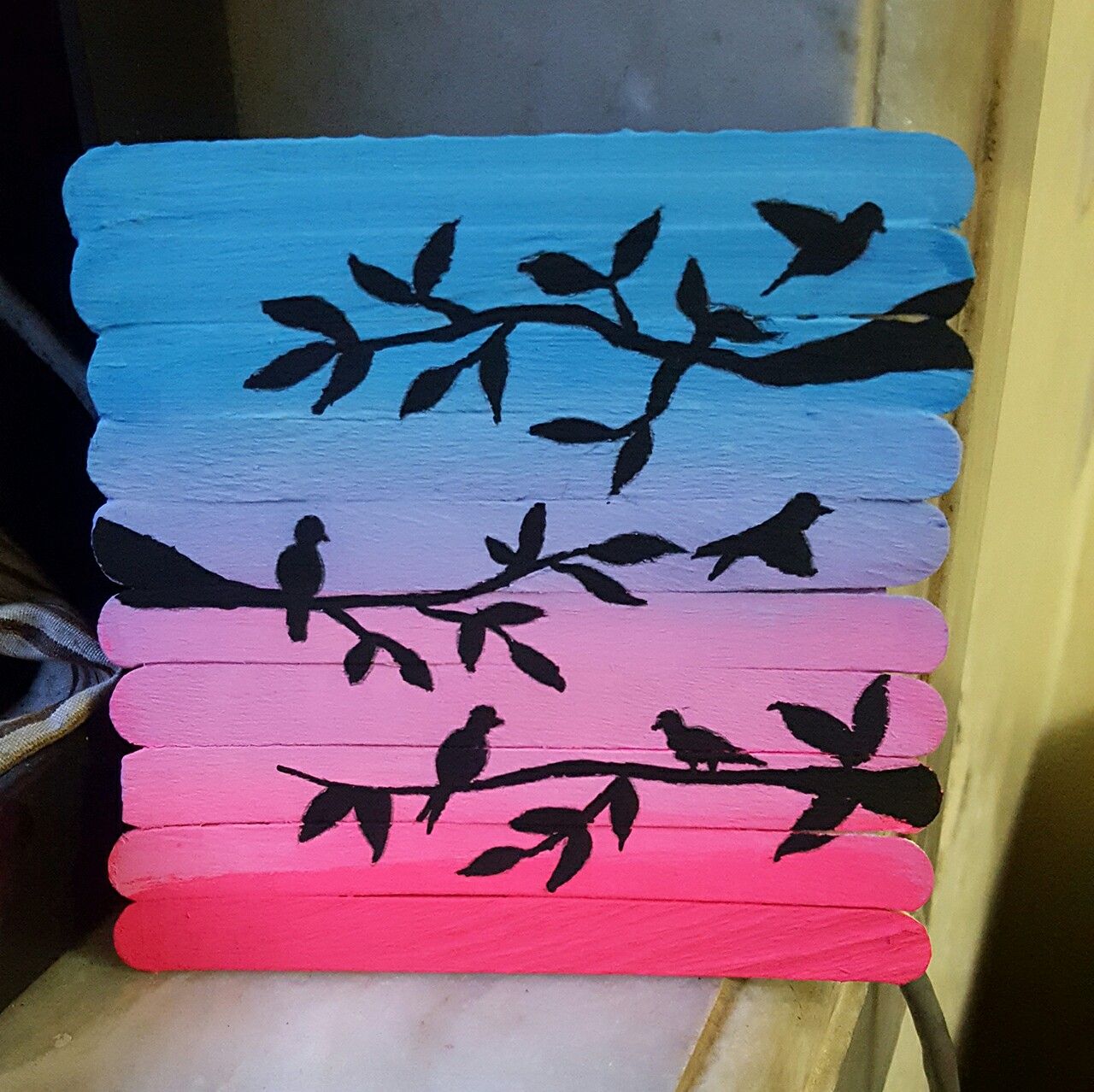 1280x1278 Popsicle Stick Painting Painting Ideas Paintings - Popsicle Painting