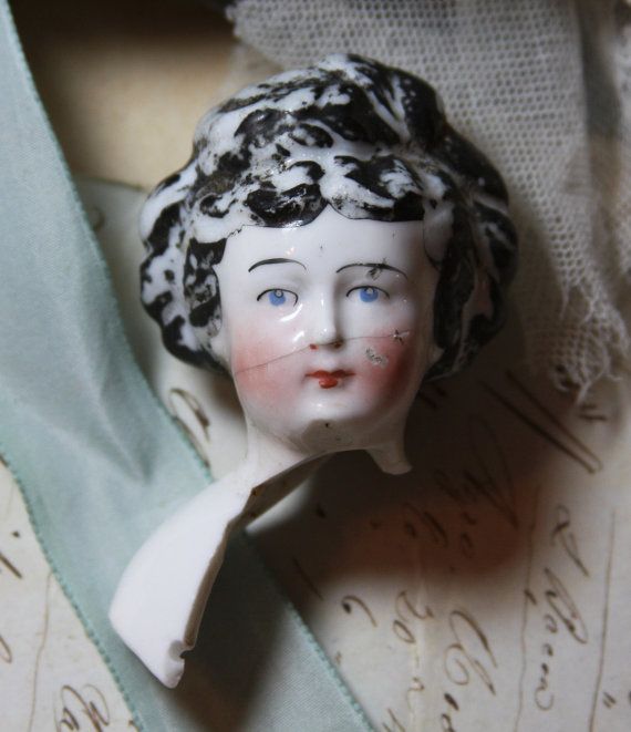 570x661 Victorian Porcelain Doll Head Painted From Germany Doll Head - Porcelain Doll Painting