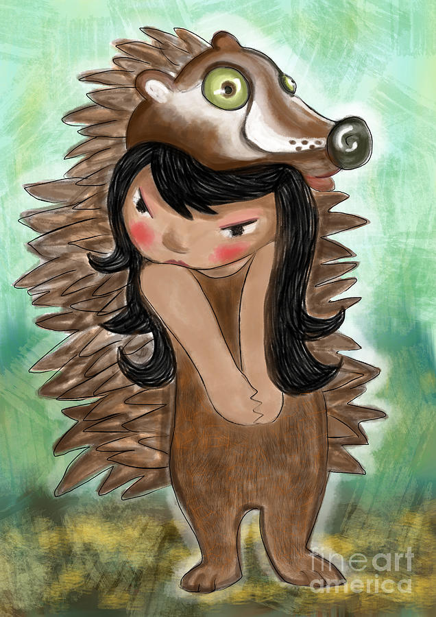 636x900 My Favourite Animal Is The Hedgehog Or Porcupine Painting By - Porcupine Painting