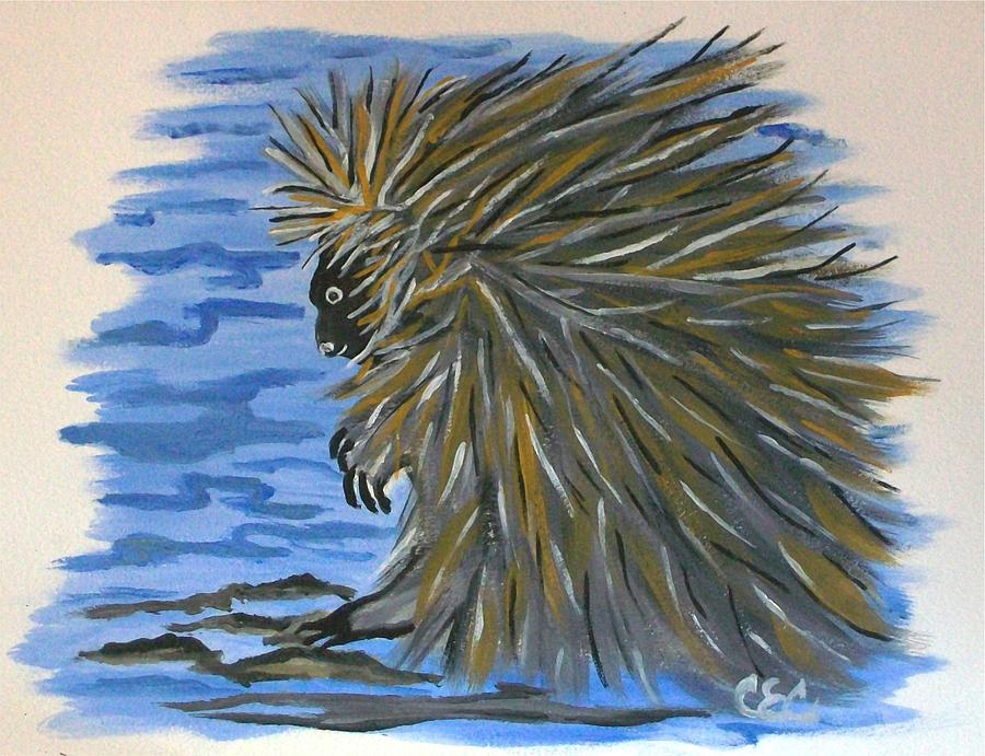 900x691 Porcupine Painting By Carolyn Cable - Porcupine Painting