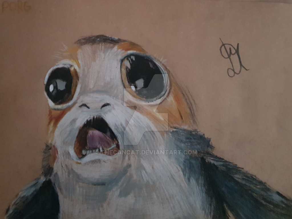 1024x768 Porg By Thecancat - Porg Painting