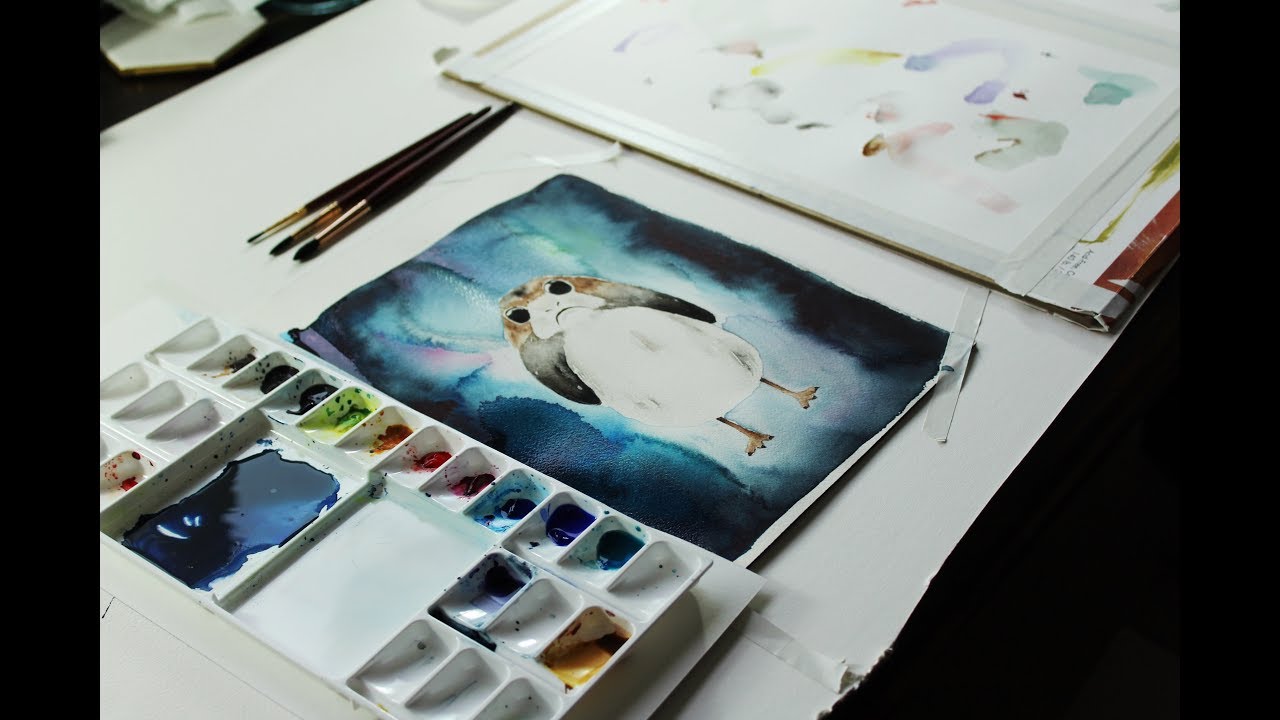 1280x720 Porg From Star Wars Painting Process A Timelapse Of Part Of My - Porg Painting