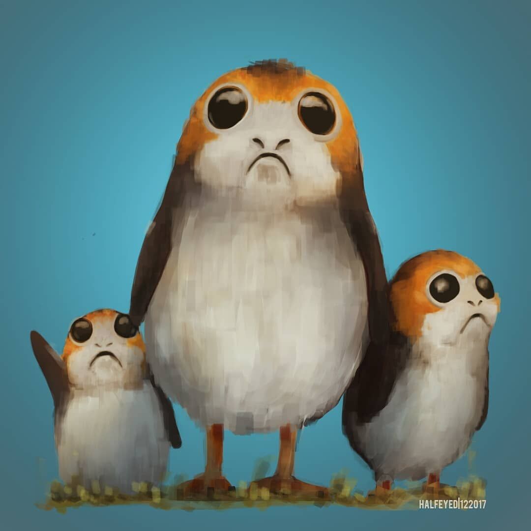 1080x1080 May The Porg Be With You - Porg Painting