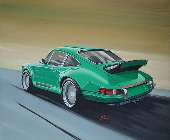 570x471 Porsche 911 Singer Acrylic Painting Canvas - Porsche 911 Painting