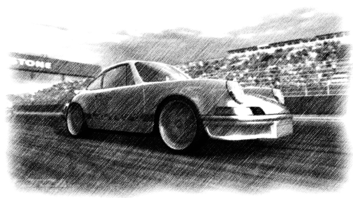 1191x670 Porsche 911 Carrera Rs Pencil Painting By Rinzazen - Porsche 911 Painting