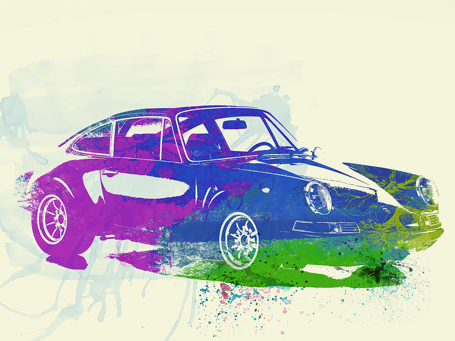 900x675 Porsche 911 Watercolor Painting By Naxart Studio - Porsche 911 Painting