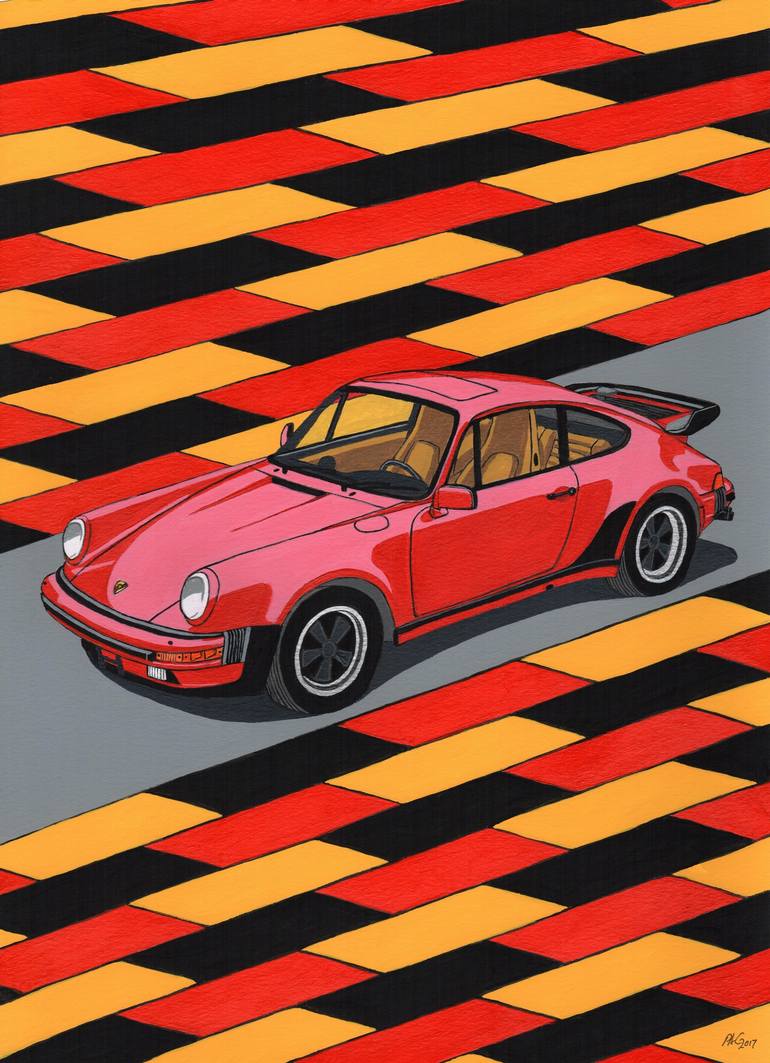 770x1063 Saatchi Art Porsche 911 Turbo Painting By Paul Cockram - Porsche 911 Painting