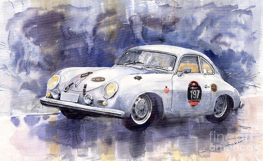 900x552 Porsche 356 Coupe Painting By Yuriy Shevchuk - Porsche Painting