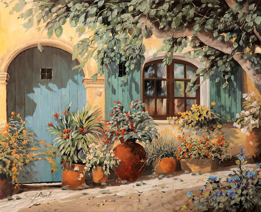 900x731 La Porta Azzurra Painting By Guido Borelli - Porta Painting