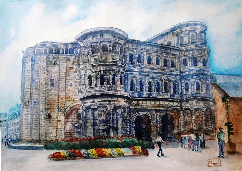 800x564 Porta Nigra Painting By Shashikanta Parida - Porta Painting