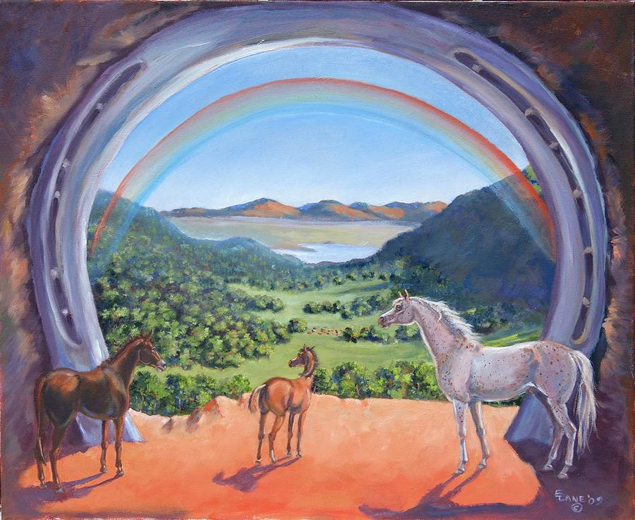 900x738 Rainbow Portal Painting By Elizabeth Lane - Portal Painting