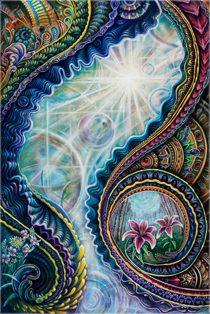 736x1098 The Portal Series Electric Forest Original Painting By Randal - Portal Painting