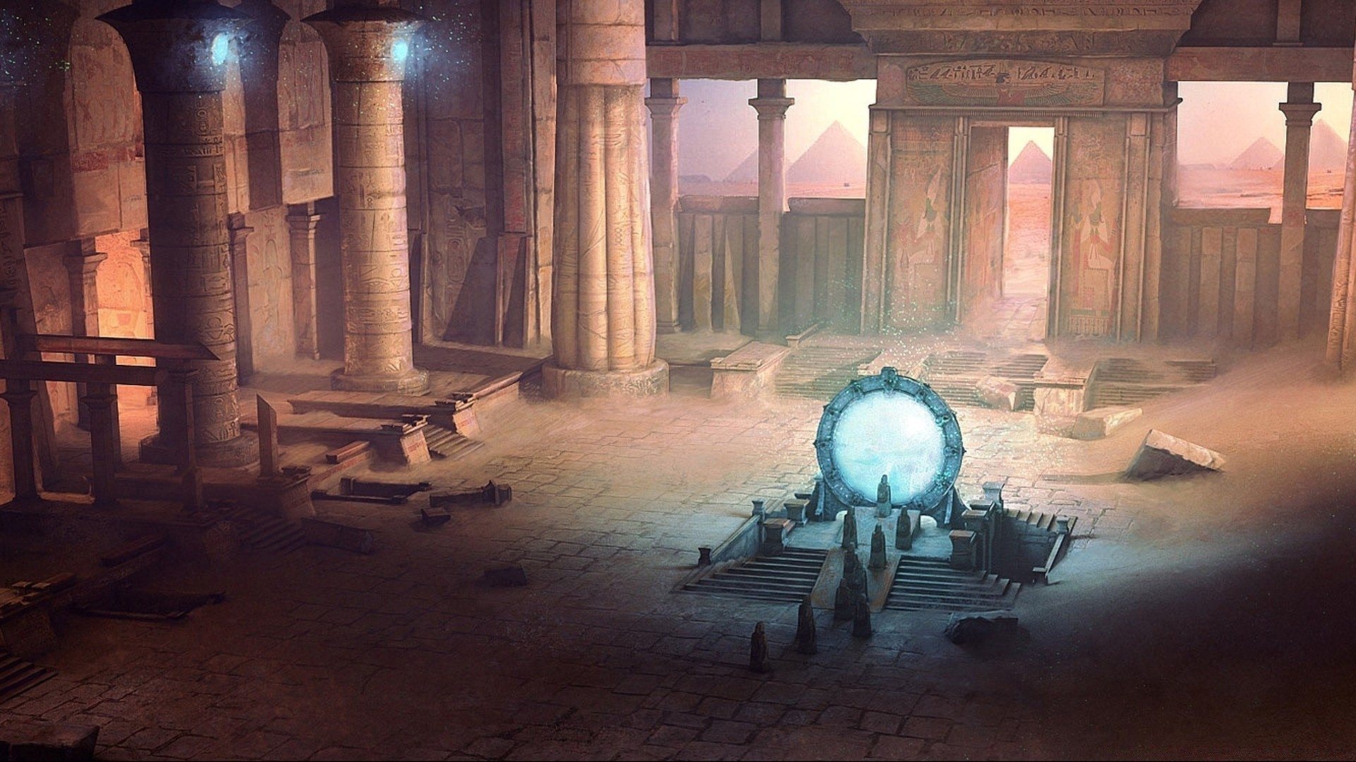 1920x1080 Ancient Portal Painting. Android Wallpapers For Free. - Portal Painting