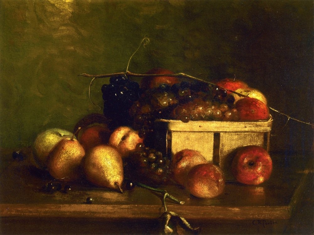 1001x750 Still Life With Fruit And Basket Painting Charles Ethan Porter - Porter Painting
