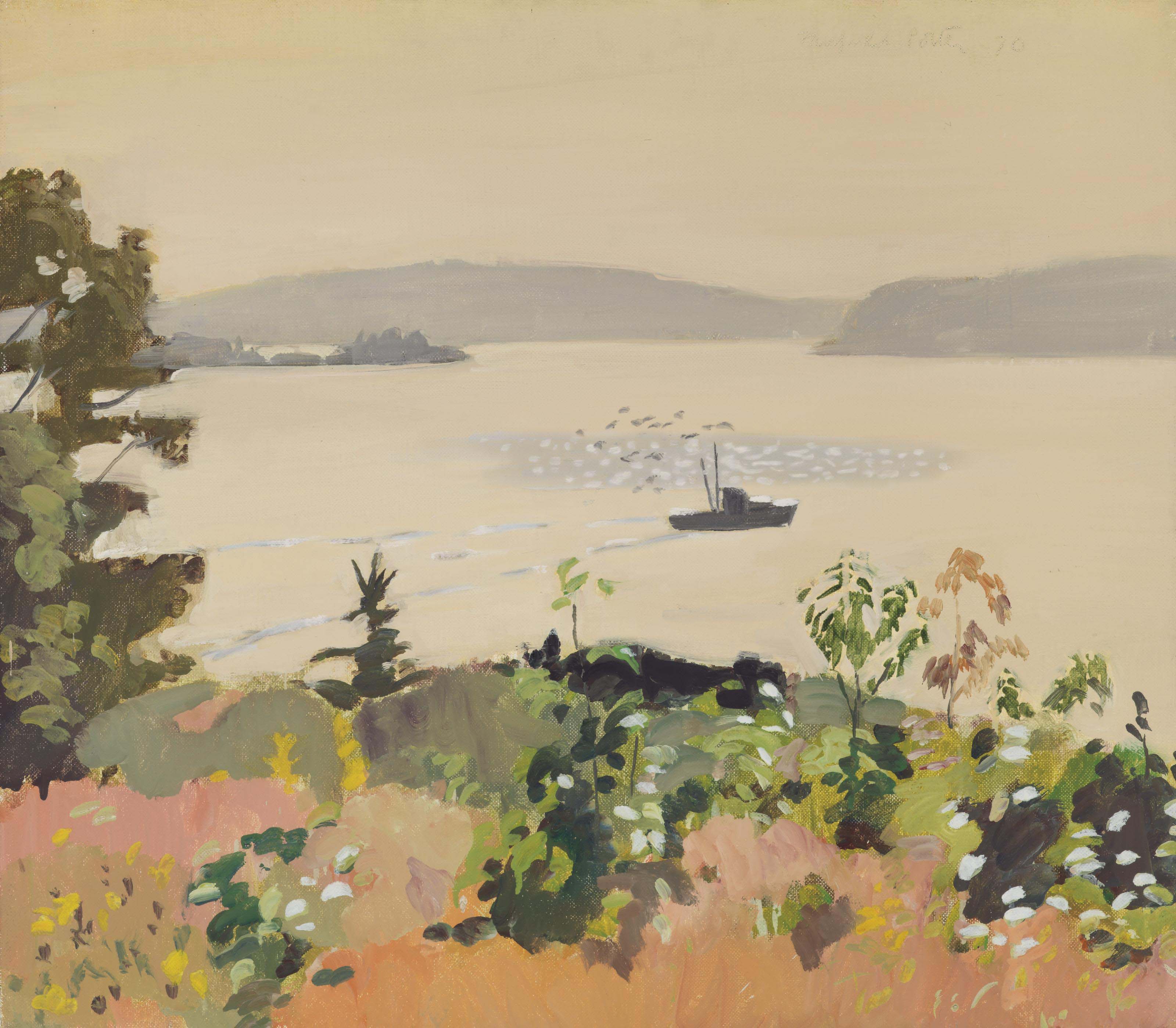 3200x2796 Fairfield Porter (1907 1975) Lobster Boat, Morning 20th - Porter Painting