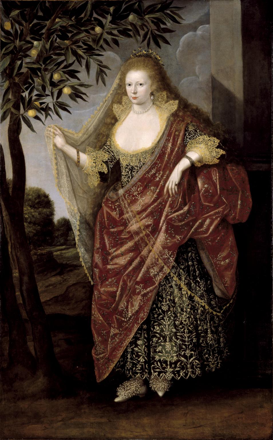 954x1536 Portrait Of A Lady, Called Elizabeth, Lady Tanfield', Unknown - Portrait Of A Lady Painting
