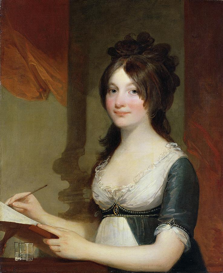 737x900 Portrait Of A Young Woman Painting By Gilbert Stuart - Portrait Of A Woman Painting